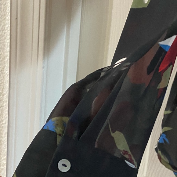 DANIEL RAINN Floral Blouse/See-Through Sz L. - Picture 9 of 11